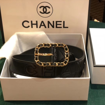 Chanel香奈兒皮帶 女款腰帶進口牛皮搭配方扣3.0cm