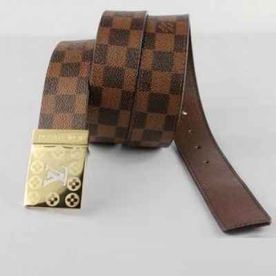 lv 棋盤格紋皮帶