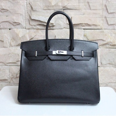 愛馬仕Hermes Birkin 休閑時尚 手掌紋牛皮手提 HB19011黑色