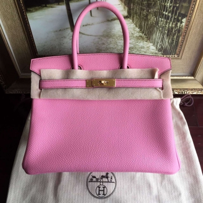 Birkin30cm 原產頂級小牛皮 togo櫻花粉 金扣銀扣 全手縫 現貨