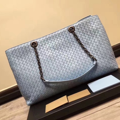 BV Bottega Veneta 7640大號購物袋 純手工編織 愛爾蘭進口特定小羊皮 內有編碼 原工廠炭黑五金 超級手工內絨皮 SIZE：40*25*16Cm