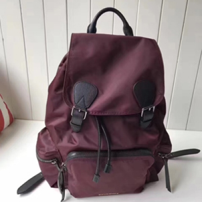 Burberry專櫃 The Rucksack 男士軍旅背包。大號40154791。 採用柔韌的防水尼龍布料拼接牛皮搭配。既輕便又實用。 旅行首選哦 需要注意的是男款是槍色五金、背帶不帶鏈條的哦。31.5*14*38cm