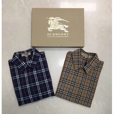 Burberry巴寶莉女裝 2018秋季新品上市女裝，原單品質，100%純棉面料復古小格紋長袖襯衫， 碼數：M，L，XL，XXL