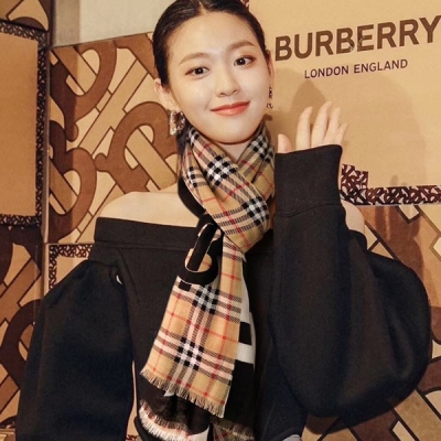 BURBERRY巴寶莉圍巾 羊絨長巾70x190cm雙層雙面羊絨