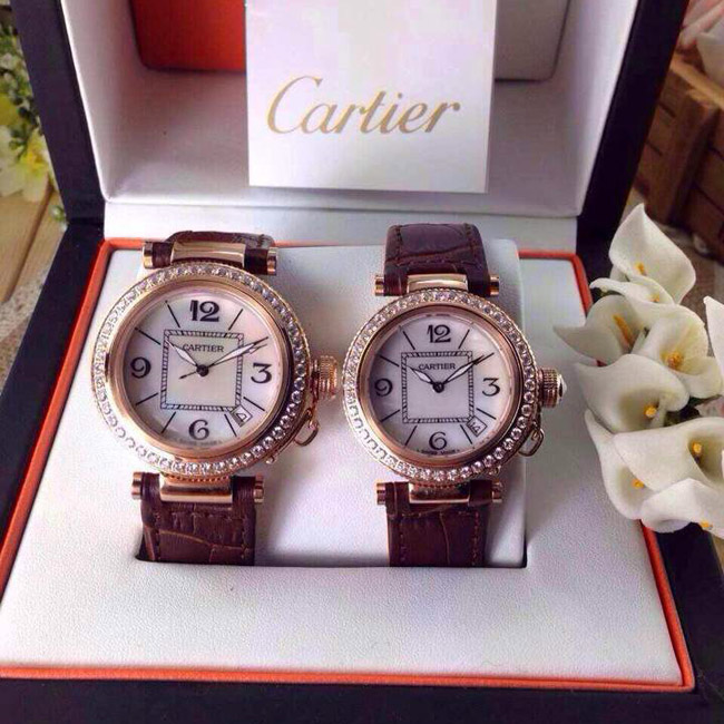 Cartier/卡地亞 PASHA系列 WJ120251 玫瑰金鑲鉆 男