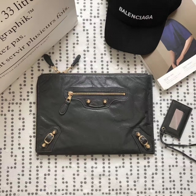 Balenciaga大手包，潮人必備，原單頂級山羊皮 玫瑰金釘 炭灰色 簡約百搭  尺寸34cm，內置多格插卡位，很贊