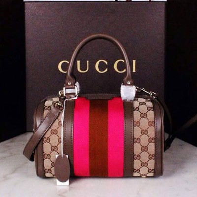 Gucci 女包 古馳 手提斜挎包帆佈包 269876咖