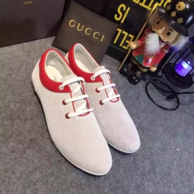 【GUCCI】古奇2015春夏舒適休閒鞋，原版複刻，頭層磨砂小牛皮全進口小牛皮沖孔透氣