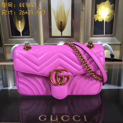 【GUCCI-古馳】十年打造專業GUCCI 市場頂級獨家控貨，專櫃品質 採用進口牛皮，原廠五金！精緻做工。 獨家實物拍照 品質如圖可見 。款號：443497。中號尺寸：26*21.5*7