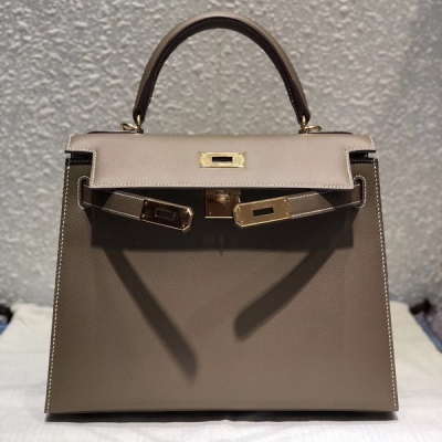 愛馬仕Hermes kelly CK18大象灰 epsom 28cm 金