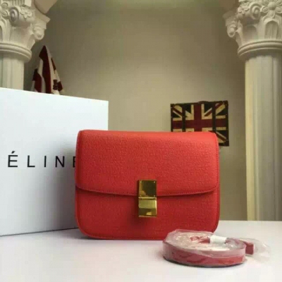 CELINE賽琳164173CLASSIC BOX，國外訂單採用無極高檔牛皮壓紋訂制，五金都是用高端OEB磨砂古銅金，簡潔明瞭大方的款式，全球明星至愛的復古包，市場獨家貨，尺寸24.18.6