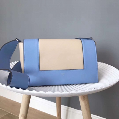 CELINE FRAME BAG 亮澤光滑帶紋路小牛皮肩背包 可斜挎做胸包 簡約不簡單 又一款爆款 今年不可或缺 尺寸：25*9*14（肩帶長度81cm）