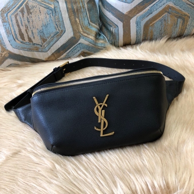 YSL Yves Saint laurent聖羅蘭 SLP新款腰包 胸包 採用進口小牛皮壓魚子醬紋，帆布襯裡，復古色調五金，一個內袋、三個卡片槽、超能裝，隨意搭配，男女通用款 尺寸25x14x5 型號569737