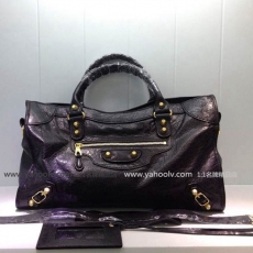 巴黎世傢Balenciaga 原版進口羊皮 金釘機車女包 2A0071黑色