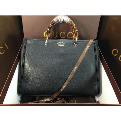 Gucci bamboo shopper 純色購物袋古馳竹節式提手包 323658 A7M0G 1000黑色