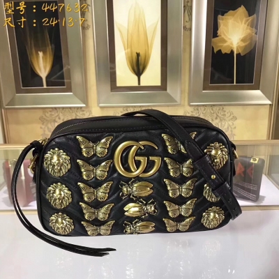 【GUCCI-古馳】十年打造專業GUCCI 市場頂級獨家控貨，專櫃品質 採用進口牛皮，原廠五金！精緻做工。 獨家實物拍照 品質如圖可見 。款號：447632。尺寸：24*13*7