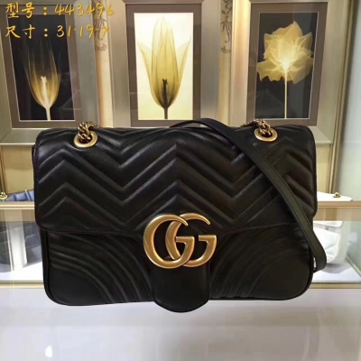 【GUCCI-古馳】十年打造專業GUCCI 市場頂級獨家控貨，專櫃品質 採用進口牛皮，原廠五金！精緻做工。 獨家實物拍照 品質如圖可見 。款號：443496。大號尺寸：31*19*7