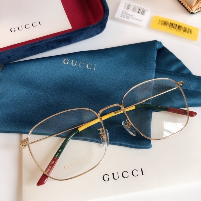 GUCCI/古馳眼鏡 明星人手一副 凹造型就是它 高品質 新款 size：54-20-150 金屬多邊形光學鏡架近視鏡