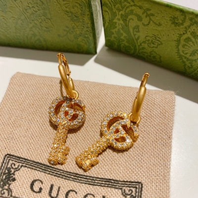 GUCCI古馳 鑰匙滿鑽耳環 blingbling超閃 高級定制！