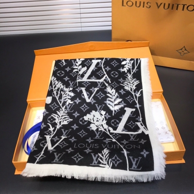 LOUIS VUITTON LV路易威登圍巾 專櫃品質爆款 火爆開啟！LV全新設計羊絨款！噴繪工藝，經典高檔奢華頂級羊絨手感柔軟細膩 110x200cm 100%羊絨