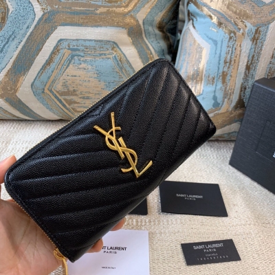 YSL Yves Saint laurent SLP聖羅蘭 爆款錢包，V線單拉款 全新升級版 市場頂級貨，採用原廠原五金，裡外全皮，複雜格線裁縫，貨量充足趕緊入手哦 品質好得不要不要款號：358094 尺寸：19x9cm