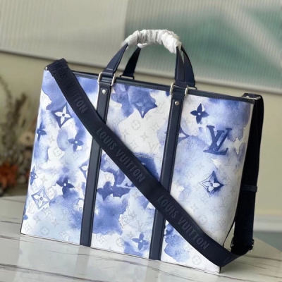 LOUIS VUITTON LV路易威登 頂級原單 M45755 Virgil Abloh 回望 1974 年 Week-End 都市包，推出 New Tote 大號手袋。Monogram Water