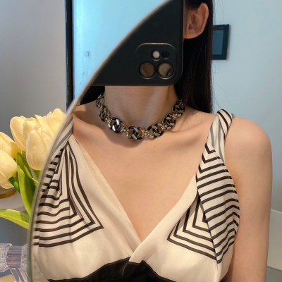 Chanel香奈兒 Choker 3D立體感黑金項鍊 2021ss秋冬高級手工坊“女士城堡系列”