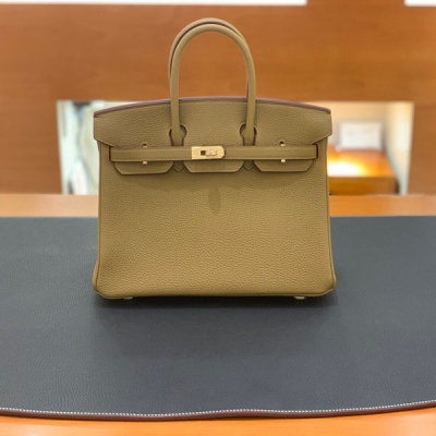 Hermes愛馬仕 鉑金包 Togo 銅金Birkin BK25 金扣