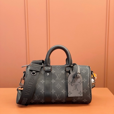 LV路易威登 特級MB晶片版原廠皮 KEEPALL BANDOULIèRE 25 手袋 型號：M46271 材料：A級全鋼五金，進口原廠面料 尺寸：25x15x11cm