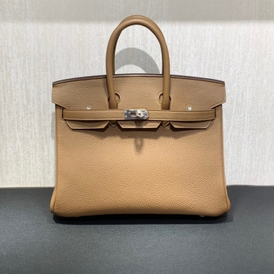 Hermes愛馬仕 togo栗子色 Birkin BK 鉑金包 25cm 金扣