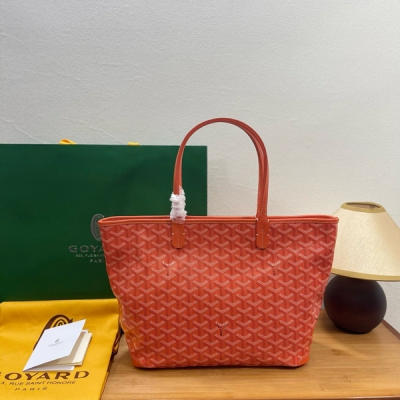 Goyard戈雅 原單貨 獨家包裝 GOyard Artois手提包，採用更為挺括的特殊帆布面料，全縫製拉鍊更突出日常實用性，Artois是唯一一款特有的紅線雙縫合設計，原版購入開發,兩個尺寸，小號:袋口40cm底長30cm高25cm寬14