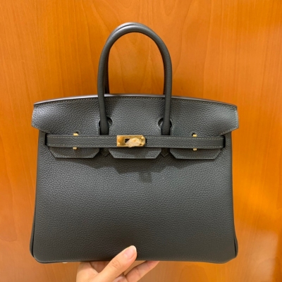 Hermes愛馬仕 Togo 6O松柏綠 Birkin BK 鉑金包 25cm 金扣